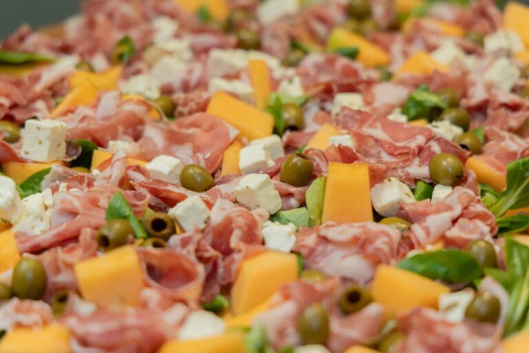 FPC.buffet.lopendbuffet.groepsbuffet.salades.feta.olijven.parmaham.cantaloupemeloen.voorgerechten.koudbuffet