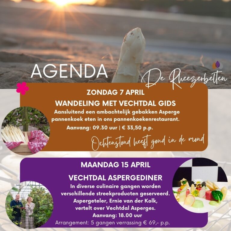 Seizoen.asperge,activiteit.2024.aspergediner.arrangement. wandeling met gids